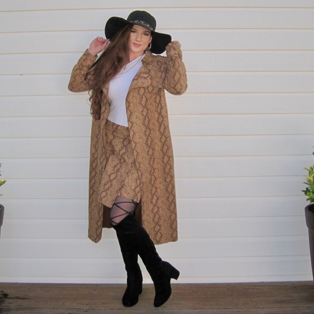 Chloe Snakeskin Long Trench Coat